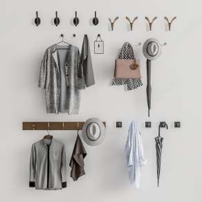 现代挂衣钩3D模型下载